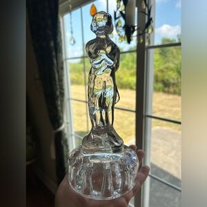 Vintage Cambridge Glass Draped Nude Lady Flower Frog Art Deco 1930
